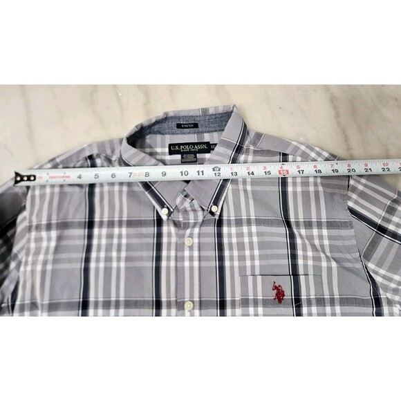 U.S. Polo Assn Men's Stretch Button Down Casual Long Sleeve Plaid Shirt Size XXL - Picture 5 of 11